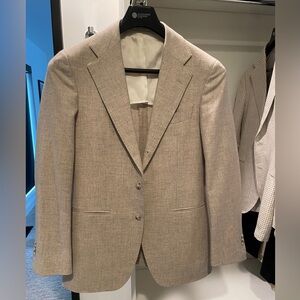 Gently Used Sand Flannel Suitsupply Blazer (38R)